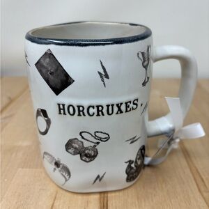 Rae Dunn Harry Potter HORCRUXES Mug White Double Sided Black Trim & Decor New